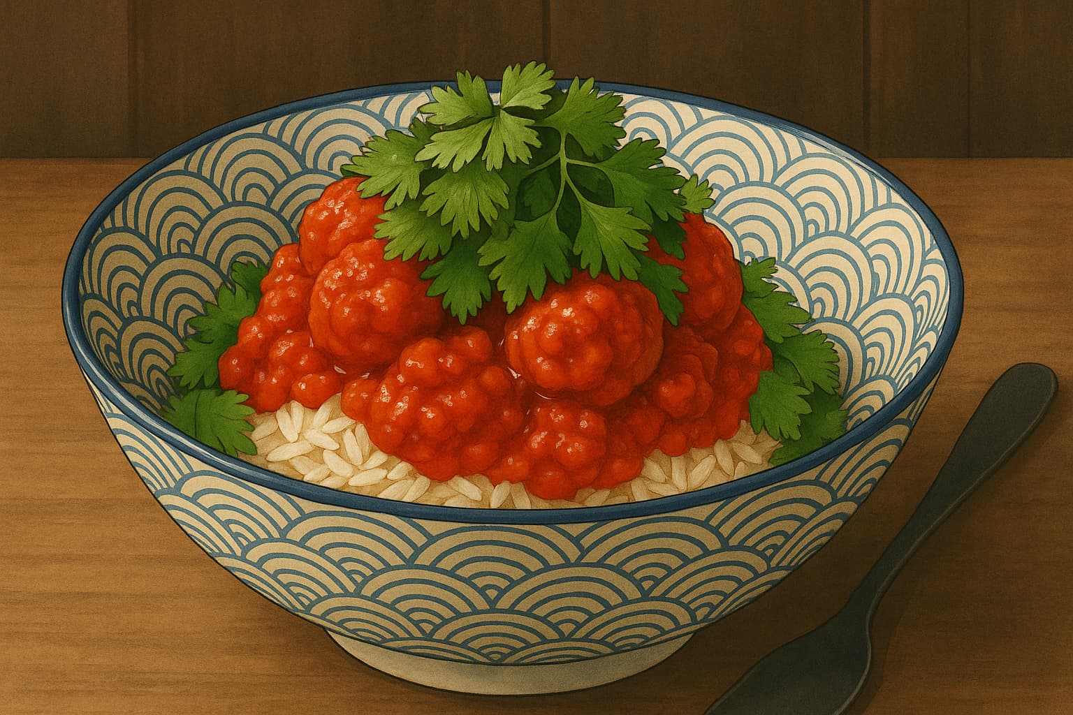 Plat de rougail saucisse avec tomates et saucisses fumées